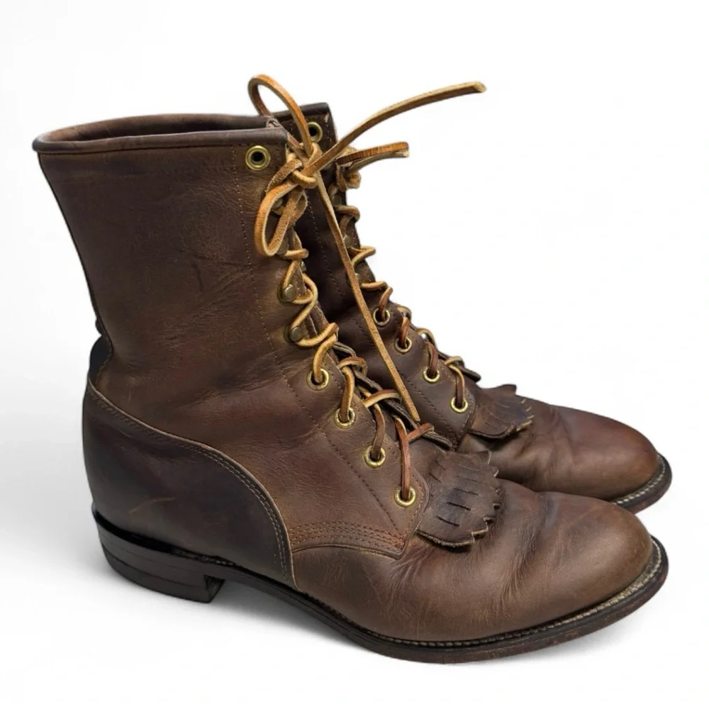Justin Brown Leather Men's Boots Size 7.5D